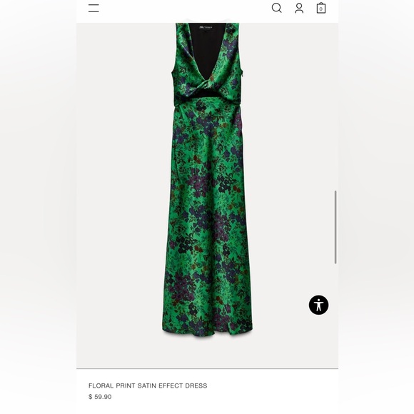 Zara FLORAL PRINT SATIN EFFECT DRESS - Picture 1 of 9